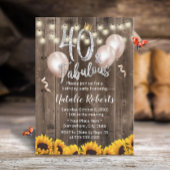 素晴らしい40日素朴花クイーン40歳の誕生日 招待状