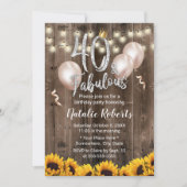 素晴らしい40日素朴花クイーン40歳の誕生日 招待状 (正面)