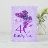素晴らしい40歳の誕生日の紫の蝶A07 招待状 (スタンド正面)