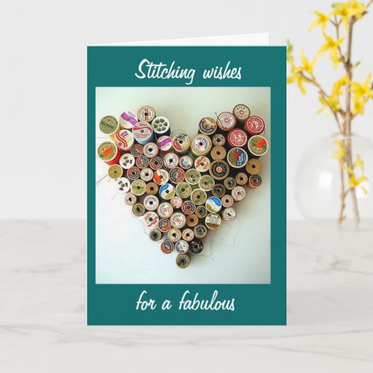 素晴らしい40歳の誕生日の願いを縫い合わせる カード (黄色い花)