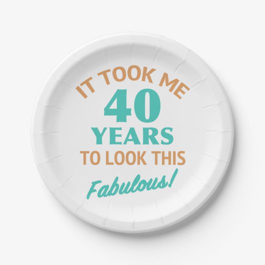 素晴らしい40歳の誕生日 ペーパープレート (正面)