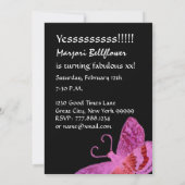 素晴らしい40歳誕生日暗い赤紫色W1800 招待状 (裏面)