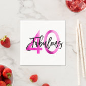 素晴らしい40番目 | シックモダンエレガントピンク誕生日 スタンダードカクテルナプキン (インサイチュ)