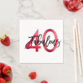 素晴らしい40番目 | シモダンッエレガントクレッド誕生日 スタンダードカクテルナプキン (インサイチュ)