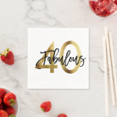 素晴らしい40番目 | シモダンッエレガントク金ゴールド誕生日 スタンダードカクテルナプキン (インサイチュ)