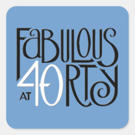 素晴らしい40白黒ブルースクエアステッカー スクエアシール