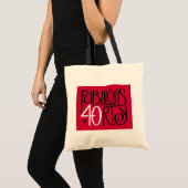 素晴らしい40白黒赤バッグ トートバッグ (正面(商品))