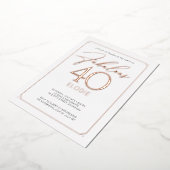 素晴らしい40 エレガント 40thバースデーフォイル招待状 箔招待状 (回転した状態)