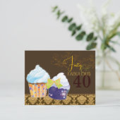 素晴らしい40th誕生日パーティーカップケーキ 招待状 (スタンド正面)