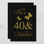 素晴らしい40th誕生日パーティー 招待状 (正面/裏面)