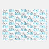 素晴らしい40th誕生日3色の贈り物 ラッピングペーパーシート (正面3)