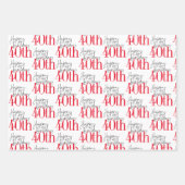 素晴らしい40th誕生日3色の贈り物 ラッピングペーパーシート (正面2)