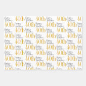 素晴らしい40th誕生日3色の贈り物 ラッピングペーパーシート (正面)