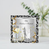 素晴らしい50とファンタスティックシルバーレオパード誕生日 招待状 (スタンド正面)