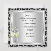 素晴らしい50とファンタスティックシルバーレオパード誕生日 招待状 (裏面)