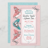 素晴らしい50のヴィンテージ婚約パーティ 招待状 (正面/裏面)