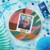 素晴らしい50の50番目の誕生祝いレトロ ペーパープレート (パーティー)