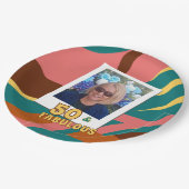 素晴らしい50の50番目の誕生祝いレトロ ペーパープレート (アングル)