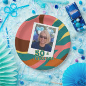 素晴らしい50の50番目の誕生祝いレトロ ペーパープレート (パーティー)