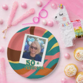素晴らしい50の50番目の誕生祝いレトロ ペーパープレート (パーティー)