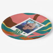 素晴らしい50の50番目の誕生祝いレトロ ペーパープレート (アングル)