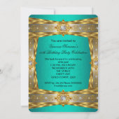 素晴らしい50エレガントダイヤモンドジェム金ゴールド玉の写真 招待状 (裏面)