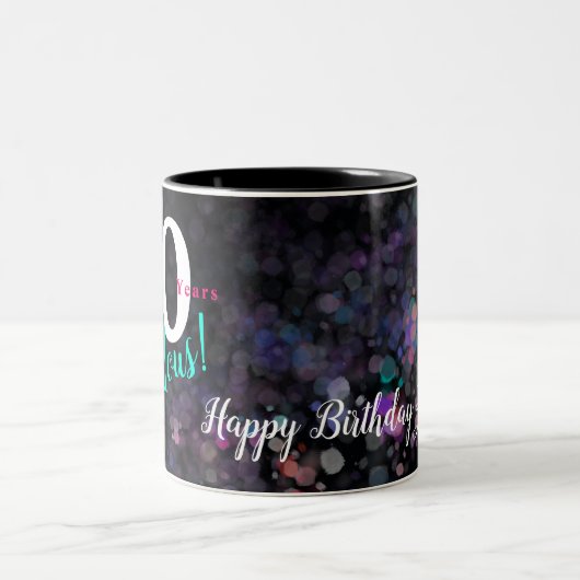 素晴らしい50エレガント,ピきらめくンク,ティール(緑がかった色),ブラック, ツートーンマグカップ (中央)