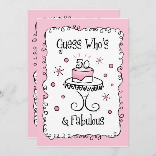 素晴らしい50カスタム誕生日招待状 招待状 (正面/裏面)