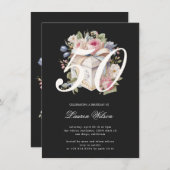 素晴らしい50ギフトフローラ誕生日 招待状 (正面/裏面)