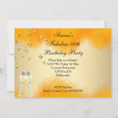 素晴らしい50クリーム金ゴールドイエローハイヒール誕生日 招待状 (裏面)