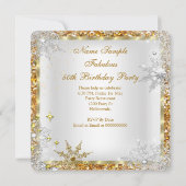 素晴らしい50グリッター金ゴールド誕生日パーティー 招待状 (裏面)