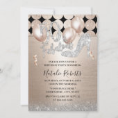 素晴らしい50コンテンポラリー金ゴールドハイヒール誕生日 招待状 (正面)