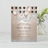 素晴らしい50コンテンポラリー金ゴールドハイヒール誕生日 招待状 (スタンド正面)