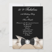 素晴らしい50コーヒーベージュブラック誕生日パーティー 招待状 (裏面)