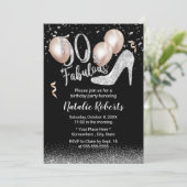 素晴らしい50シルバーハイヒールガール50誕生日 招待状 (スタンド正面)