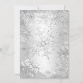 素晴らしい50シルバーホワイトパールボウスノーフレーク 招待状 (裏面)