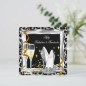 素晴らしい50シルバーレオパード誕生日パーティー 招待状 (スタンド正面)