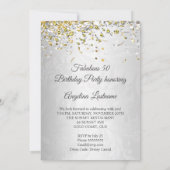 素晴らしい50シルバー金ゴールドハイヒールパーティー 招待状 (裏面)