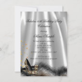 素晴らしい50チョコレート金ゴールドシルバーヒール誕生日 招待状 (裏面)