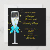 素晴らしい50ティール（緑がかった色）金ゴールドハイヒールシャンパンパーティー 招待状 (裏面)