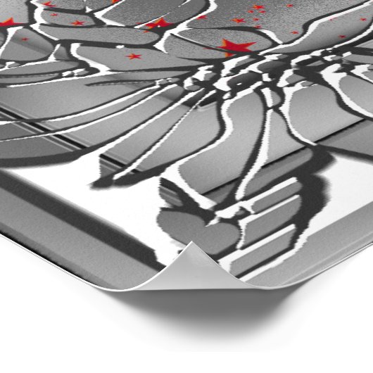 素晴らしい50ディバアールデコ誕生日バナーレッド ポスター (角)