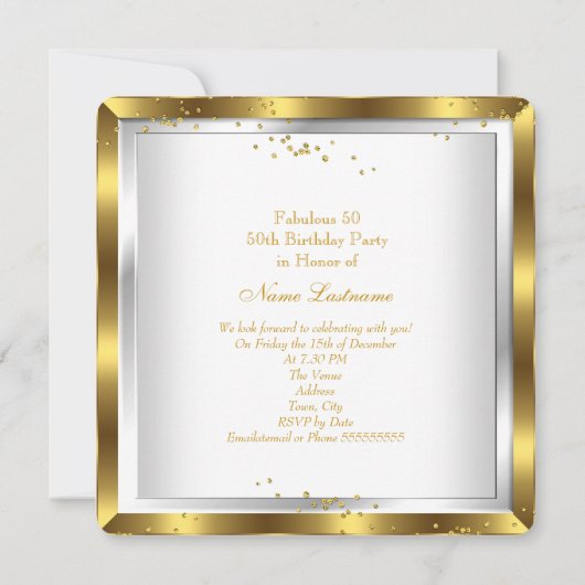 素晴らしい50ドレエレガントスハイヒールパーティー 招待状 (裏面)