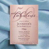 素晴らしい50バラ金ゴールドタイポグラフィ50誕生日 招待状