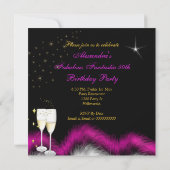 素晴らしい50パーティーグリッターホットピンクシャンパン 招待状 (裏面)