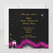 素晴らしい50パーティーピンクハイヒール金ゴールドブラック 招待状 (裏面)