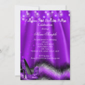 素晴らしい50パープルスターズハイヒール誕生日2 招待状 (裏面)