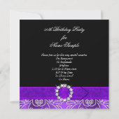 素晴らしい50パープルダイヤモンドバースデーパーティー 招待状 (裏面)