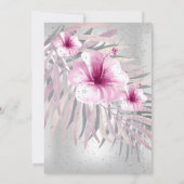 素晴らしい50ピかわいらしックシルバーホワイトのハイビスカス 招待状 (裏面)