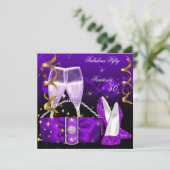 素晴らしい50ファンタスティックパープルハイヒールグリッター 招待状 (スタンド正面)