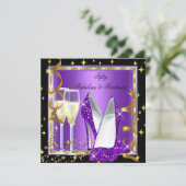 素晴らしい50ファンタスティックパープルブラック金ゴールドパーティー2 招待状 (スタンド正面)